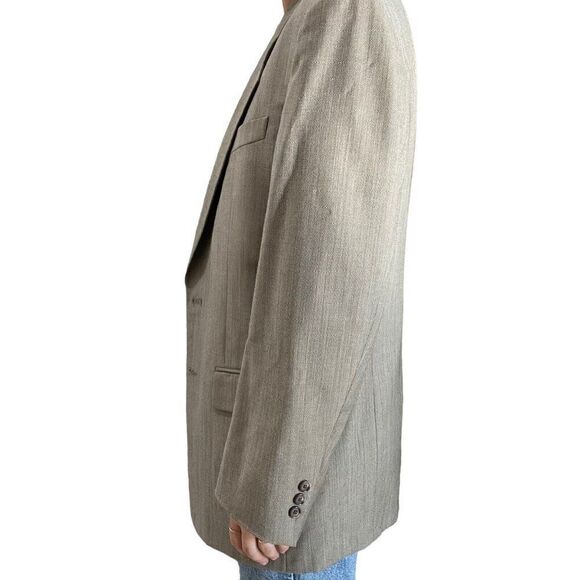 Vintage Mens Givenchy Brown Tan Oversized Sport Coat Blazer Single Breasted L - Picture 8 of 10